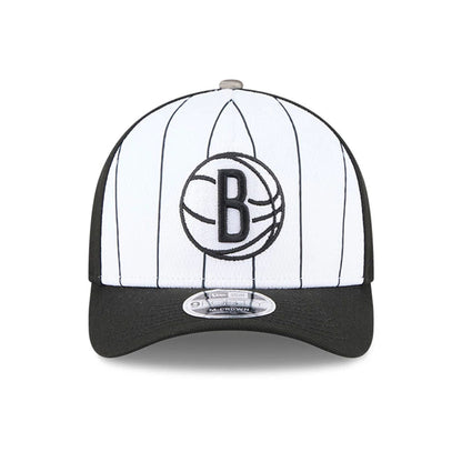 This is a Brooklyn Nets NBA Tip Off 2025 Black 9FORTY M-Crown A-Frame Adjustable Cap 3