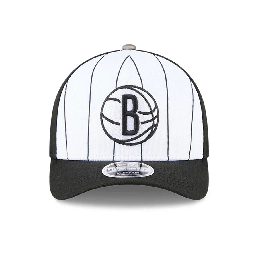 This is a Brooklyn Nets NBA Tip Off 2025 Black 9FORTY M-Crown A-Frame Adjustable Cap 3