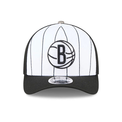 This is a Brooklyn Nets NBA Tip Off 2025 Black 9FORTY M-Crown A-Frame Adjustable Cap 3