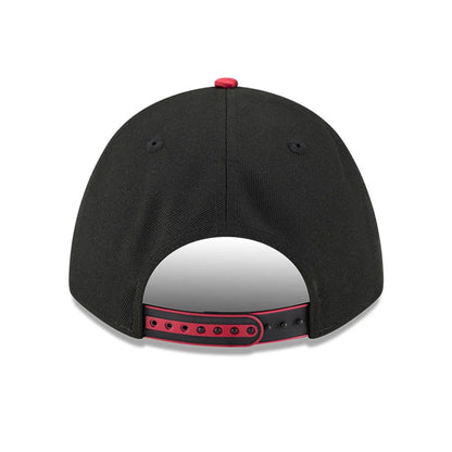 This is a Chicago Bulls NBA Tip Off 2025 Black 9FORTY M-Crown A-Frame Adjustable Cap 5
