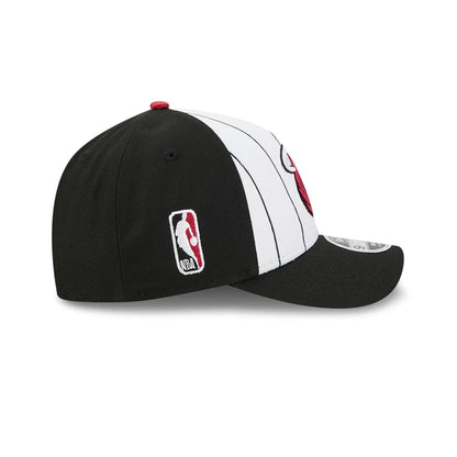 This is a Miami Heat NBA Tip Off 2025 Black 9FORTY M-Crown A-Frame Adjustable Cap 6