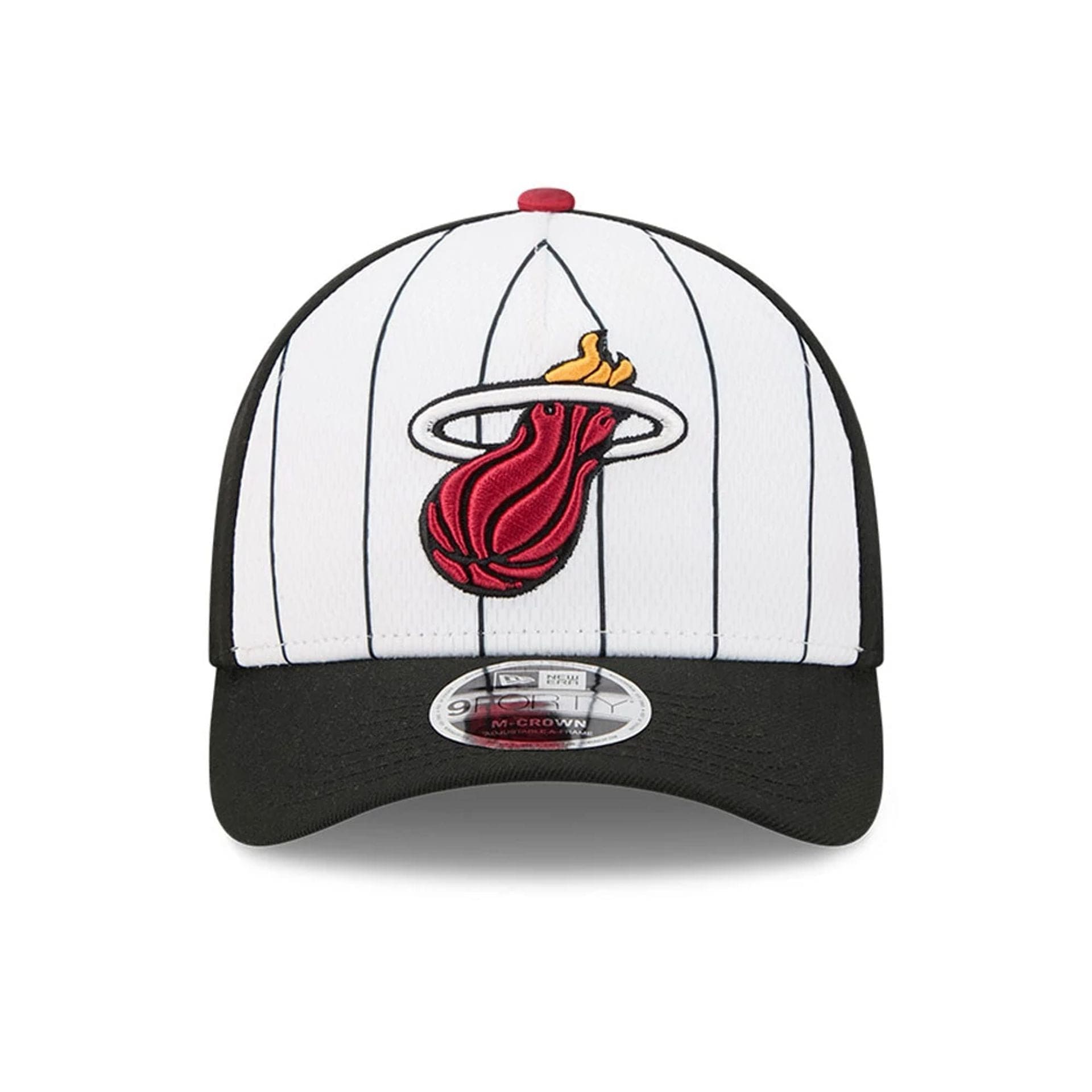 This is a Miami Heat NBA Tip Off 2025 Black 9FORTY M-Crown A-Frame Adjustable Cap 3