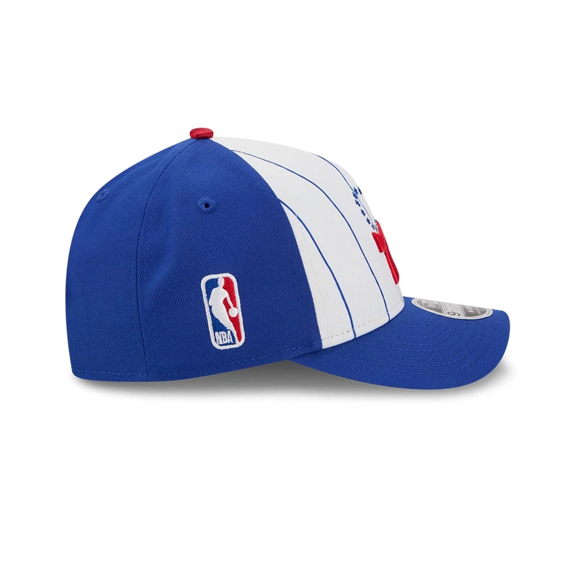 This is a Philadelphia 76ers NBA Tip Off 2025 Blue 9FORTY M-Crown A-Frame Adjustable Cap 6