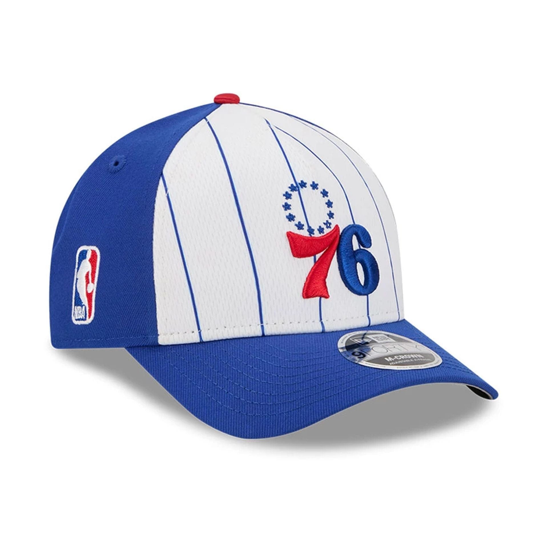 This is a Philadelphia 76ers NBA Tip Off 2025 Blue 9FORTY M-Crown A-Frame Adjustable Cap 4