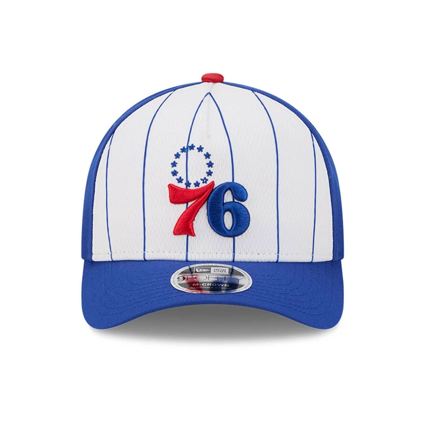 This is a Philadelphia 76ers NBA Tip Off 2025 Blue 9FORTY M-Crown A-Frame Adjustable Cap 3