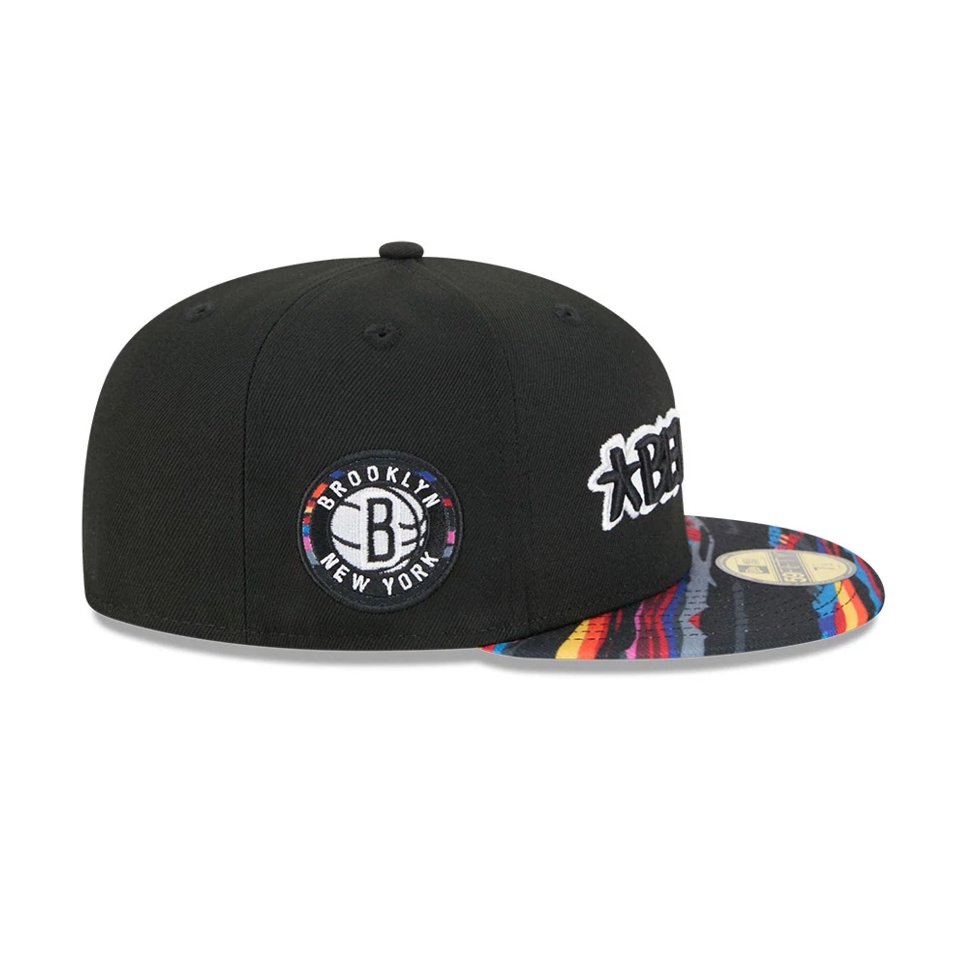 This is a Brooklyn Nets NBA City Edition Black 59FIFTY Fitted Cap 6