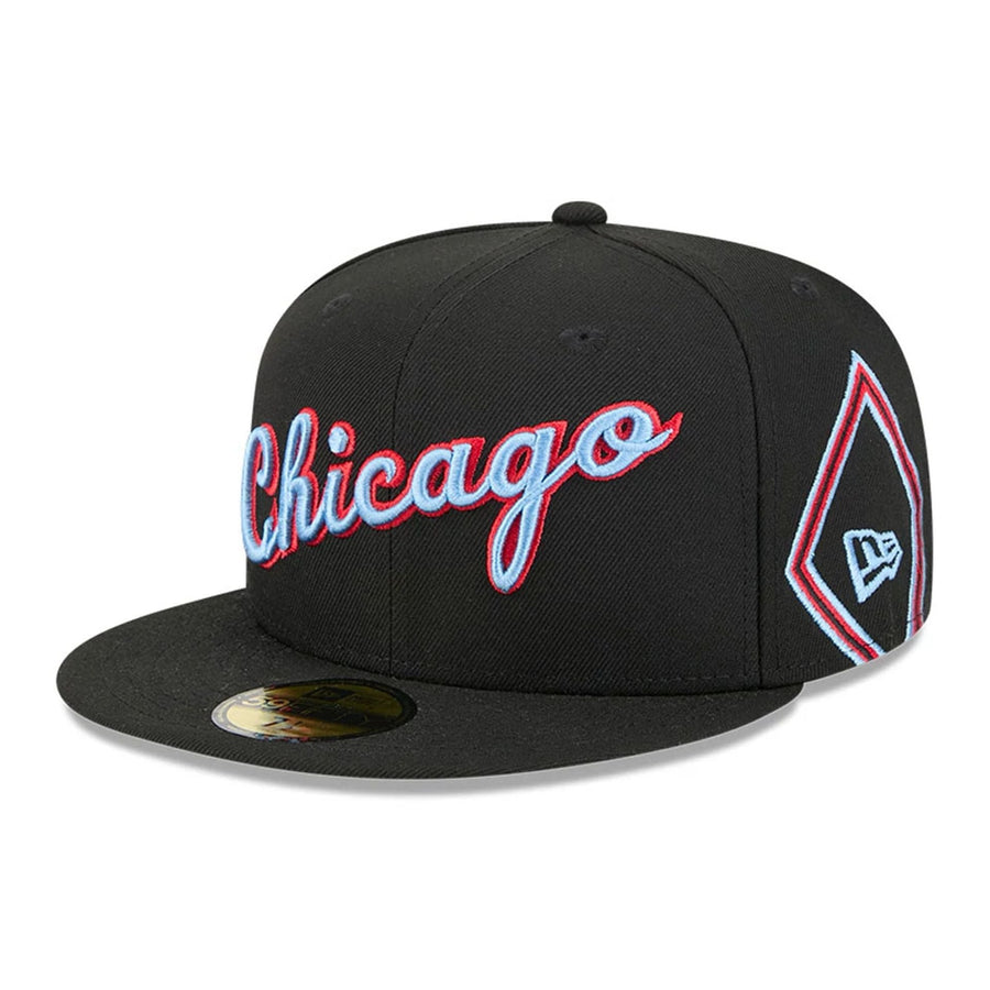 This is a Chicago Bulls NBA City Edition Black 59FIFTY Fitted Cap 1
