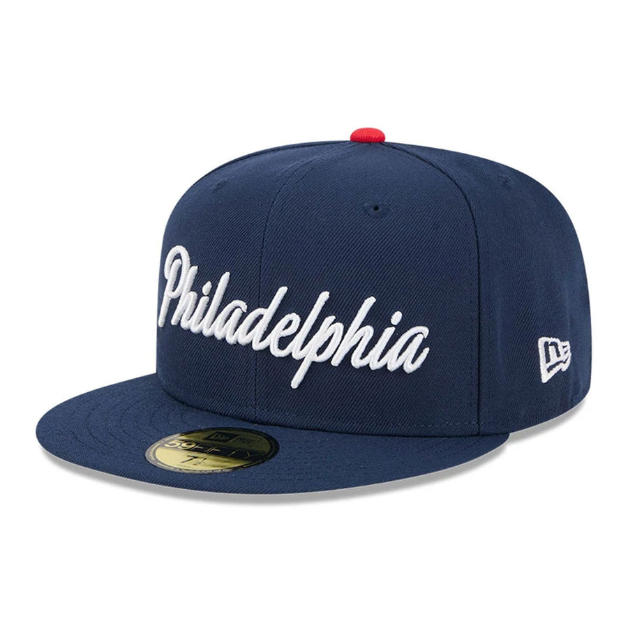 This is a Philadelphia 76ers NBA City Edition Blue 59FIFTY Fitted Cap 4