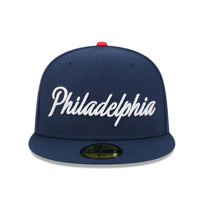 This is a Philadelphia 76ers NBA City Edition Blue 59FIFTY Fitted Cap 3