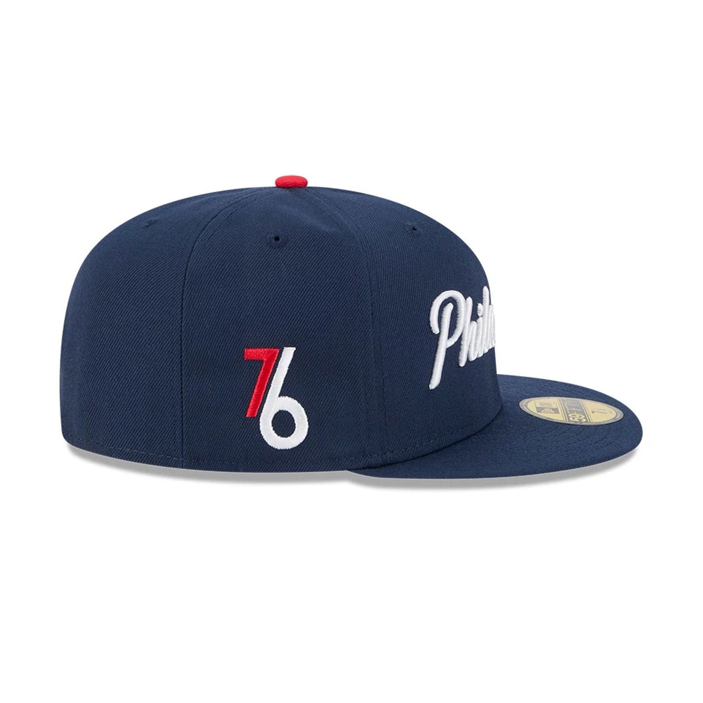 This is a Philadelphia 76ers NBA City Edition Blue 59FIFTY Fitted Cap 6