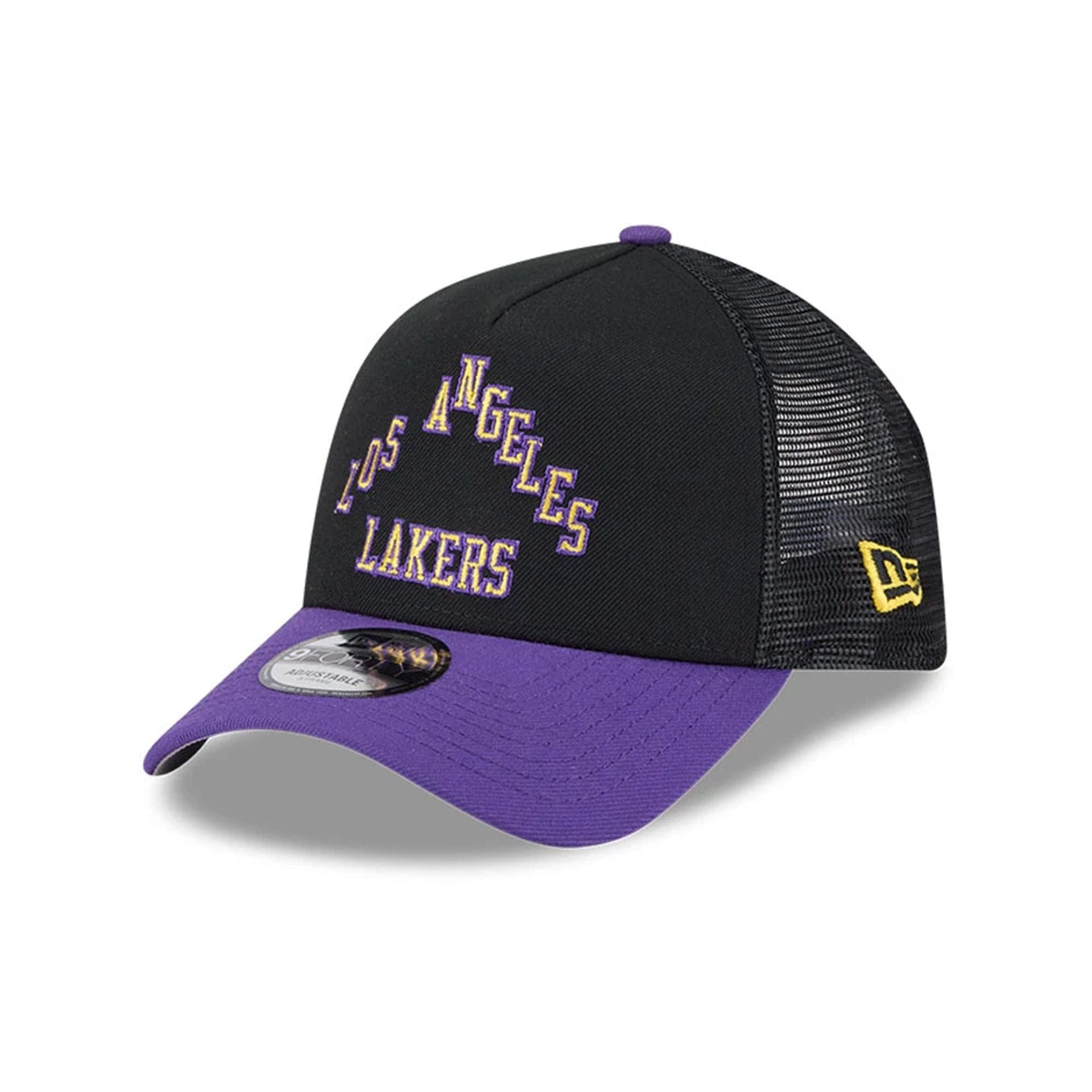 This is a LA Lakers NBA City Edition Purple 9FORTY A-Frame Trucker Adjustable Cap 3