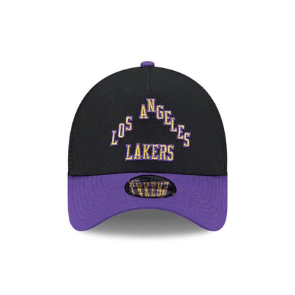 This is a LA Lakers NBA City Edition Purple 9FORTY A-Frame Trucker Adjustable Cap 4