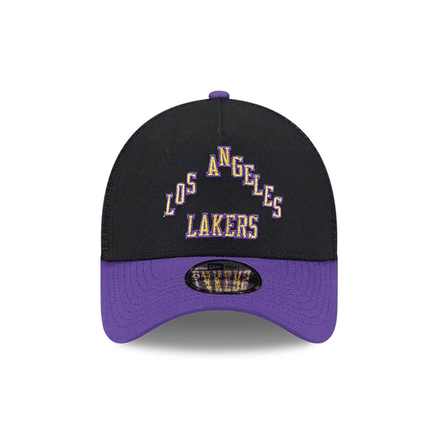 This is a LA Lakers NBA City Edition Purple 9FORTY A-Frame Trucker Adjustable Cap 4