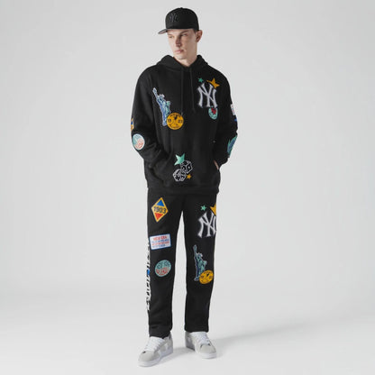 The Male model is wearing New York Yankees MLB x Uptown Threads Black Joggers  4