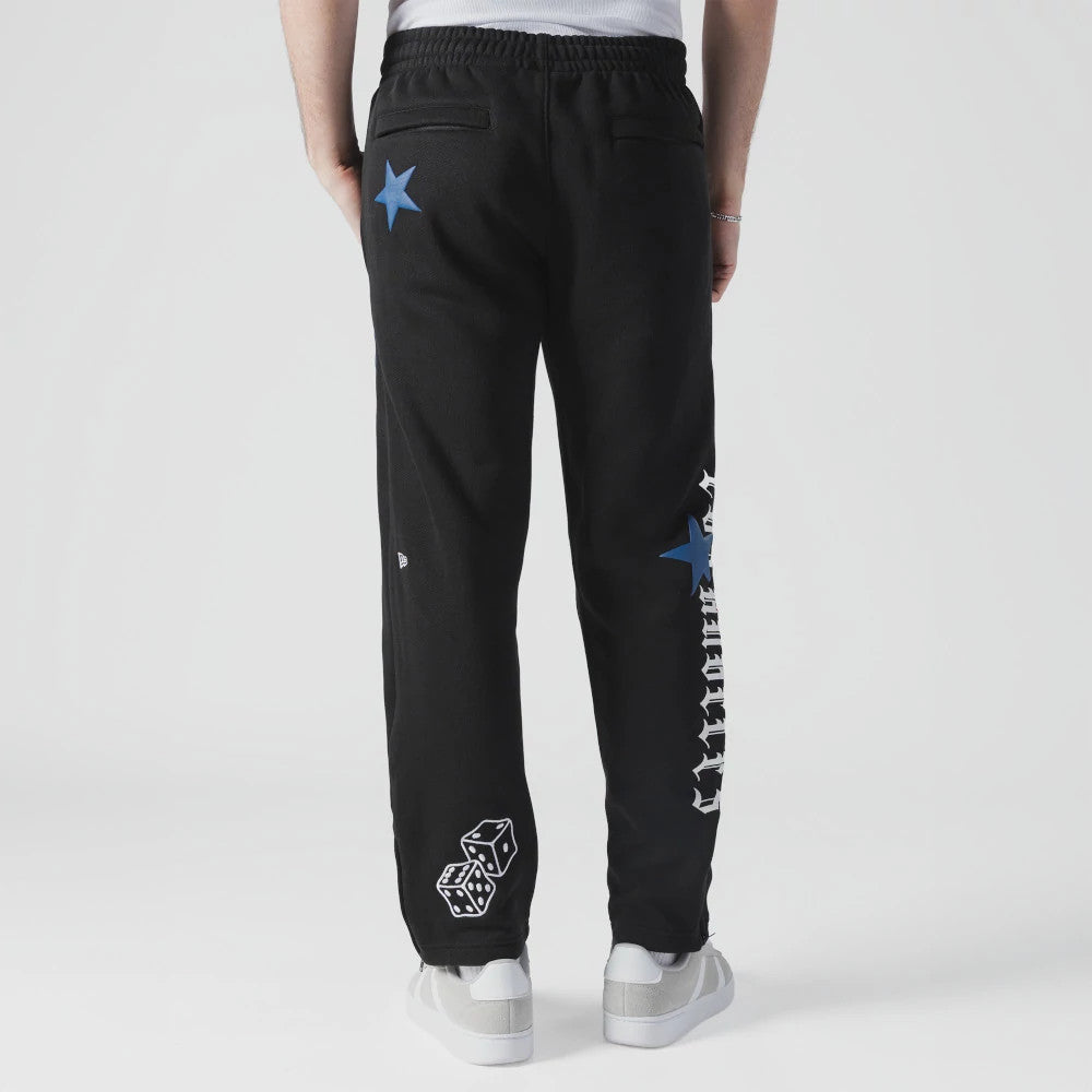 The Male model is wearing LA Dodgers MLB x Uptown Threads Black Joggers 2