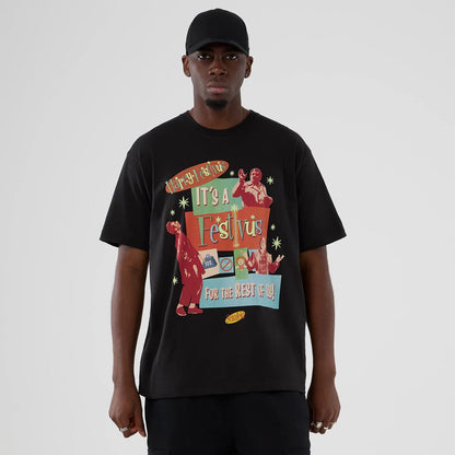 The Male model is wearing Seinfeld Lifestyle Graphic Black T-Shirt 1