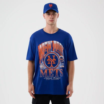 The Male model is wearing New York Mets MLB Sport Classic Blue T-Shirt  1