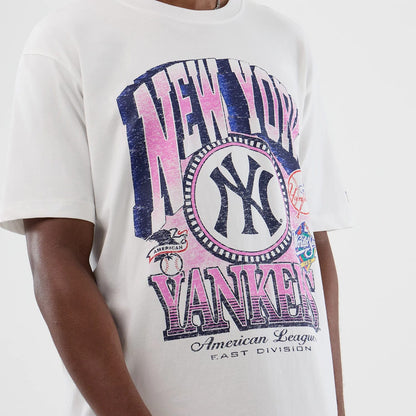 The Male model is wearing New York Yankees Cooperstown MLB Sport Classic White T-Shirt 3