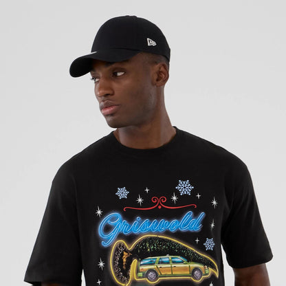 The Male model is wearing National Lampoon's Christmas Vacation Lifestyle Graphic Black T-Shirt  6