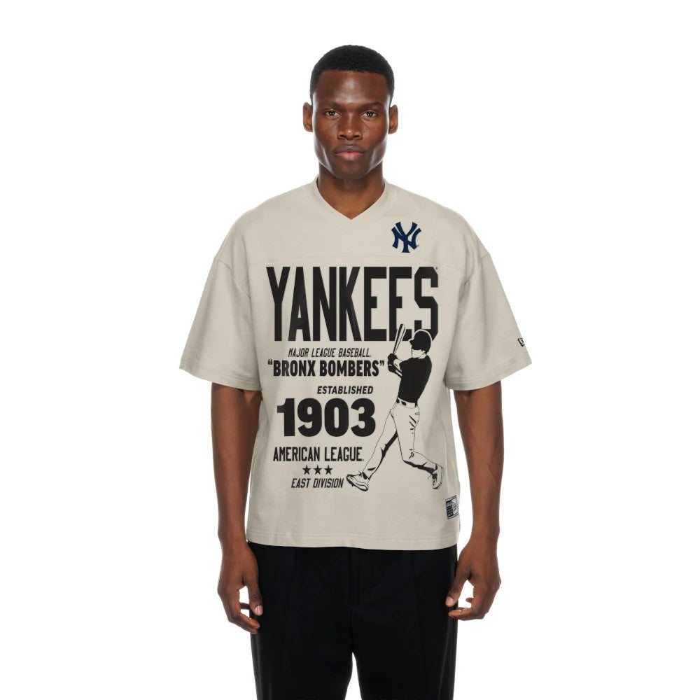 T-Shirt New York Yankees MLB Throwback Prep Beige Chiara | NEC IT