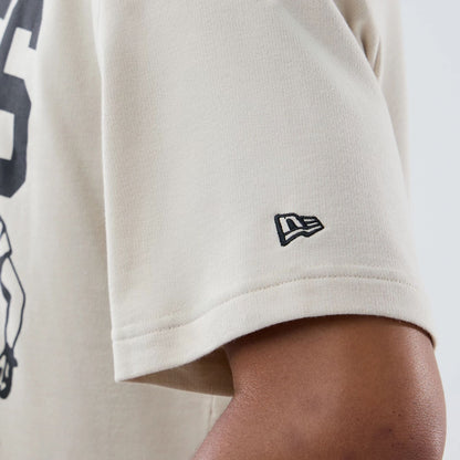 The Male model is wearing New York Giants NFL Throwback Prep Light Beige T-Shirt  6