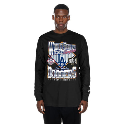 The Male model is wearing LA Dodgers MLB Sport Classic Black Long Sleeve T-Shirt  1