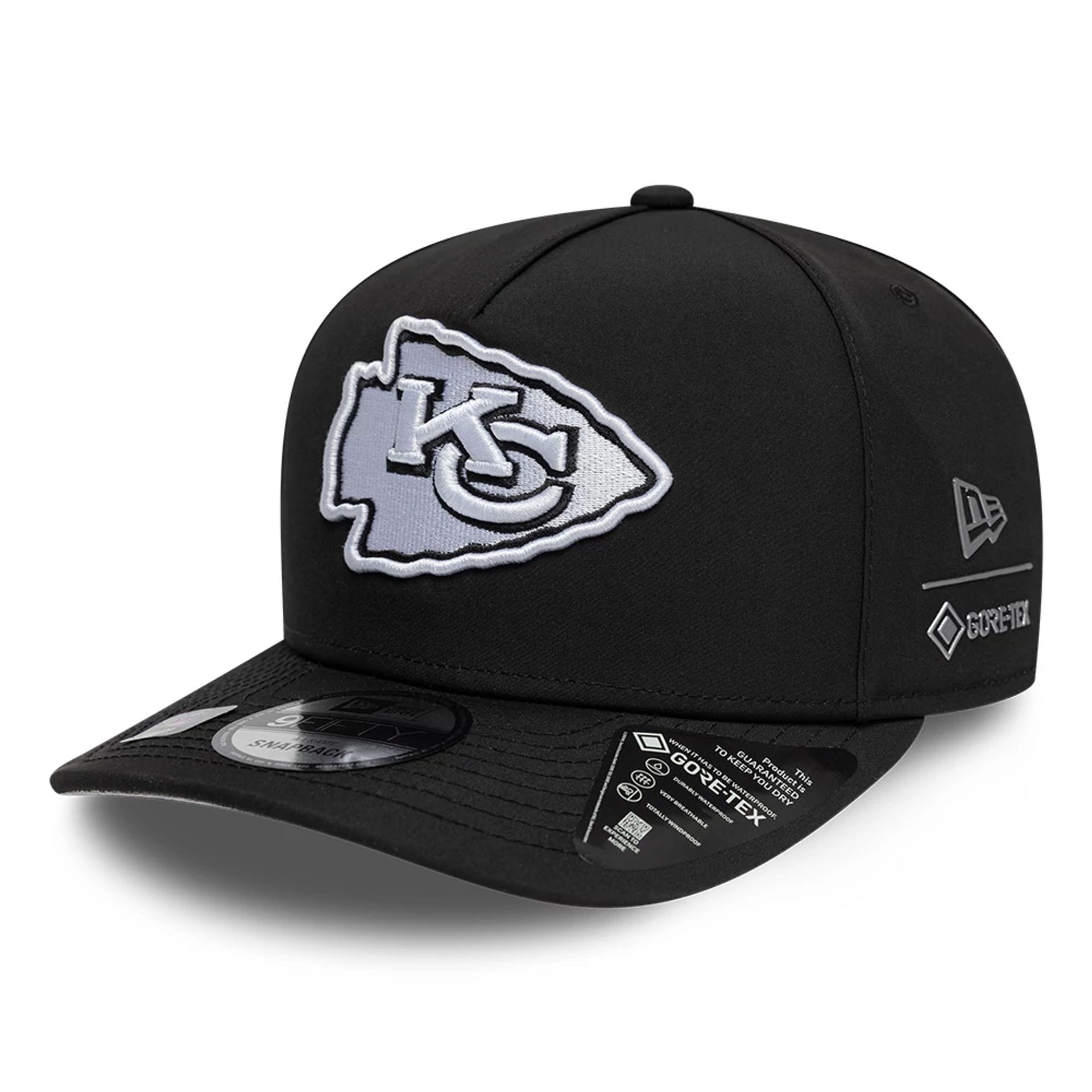 NFL Gore-Tex Kansas City Chiefs Black 9FIFTY A-Frame Snapback Cap