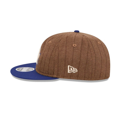 This is a LA Dodgers Three Looms x MLB Wool Pinstripe Dark Brown Retro Crown 9FIFTY Adjustable Cap 7