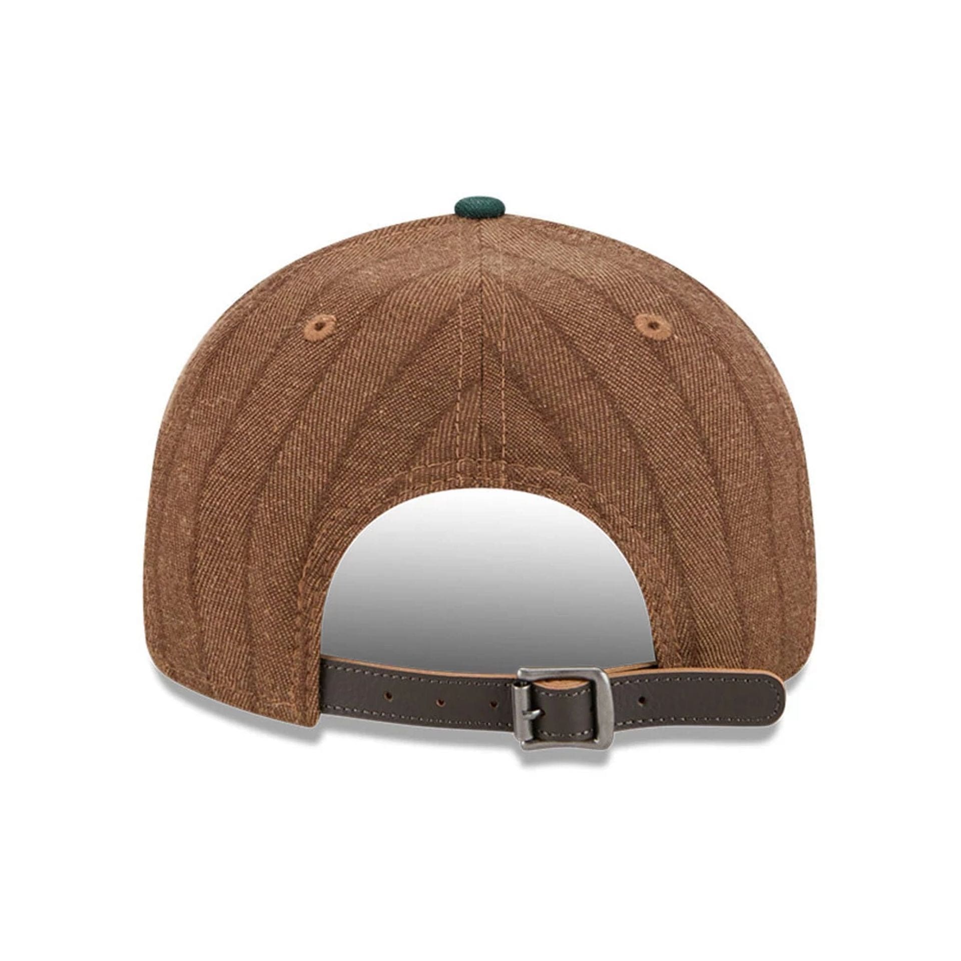 This is a Oakland Athletics Three Looms x MLB Wool Pinstripe Dark Green Retro Crown 9FIFTY Adjustable Cap 2