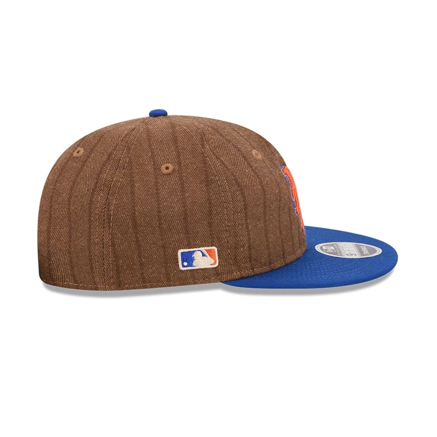 This is a New York Mets Three Looms x MLB Wool Pinstripe Blue Retro Crown 9FIFTY Adjustable Cap 4