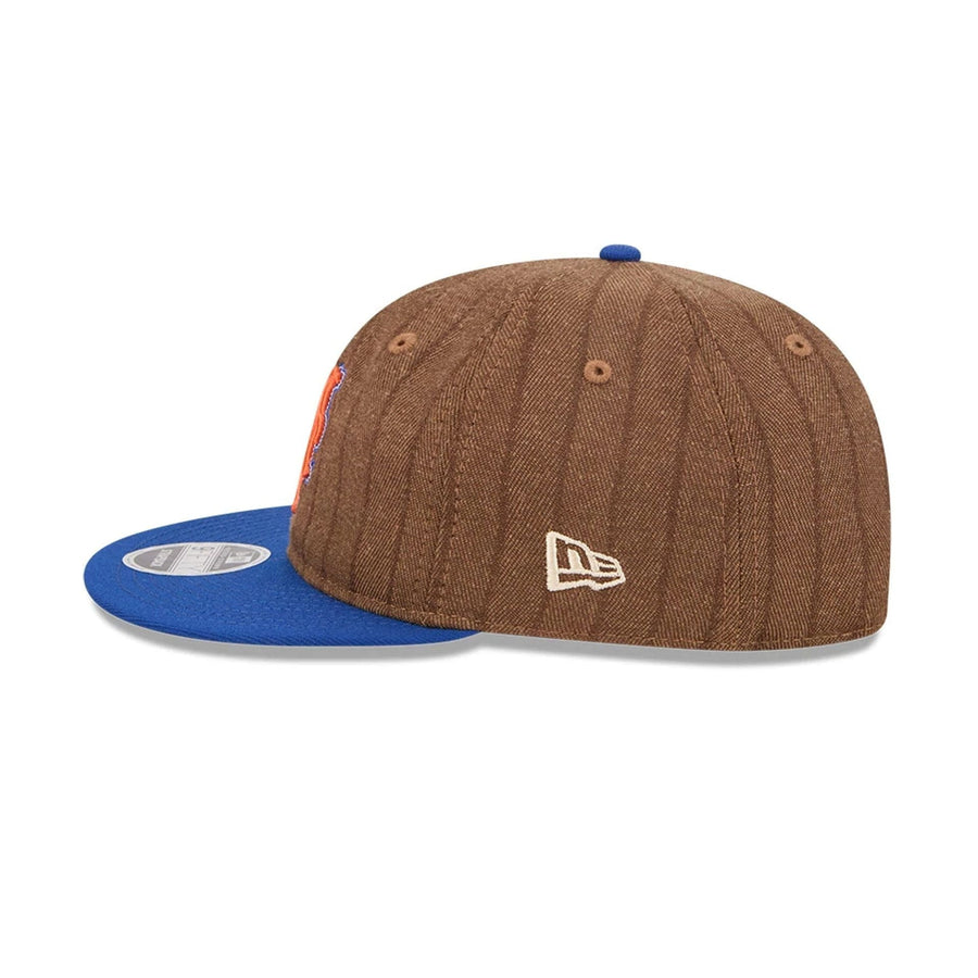 This is a New York Mets Three Looms x MLB Wool Pinstripe Blue Retro Crown 9FIFTY Adjustable Cap 5