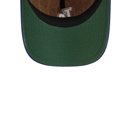 This is a LA Dodgers Three Looms x MLB Wool Pinstripe Dark Blue 9TWENTY A-Frame Adjustable Cap 2