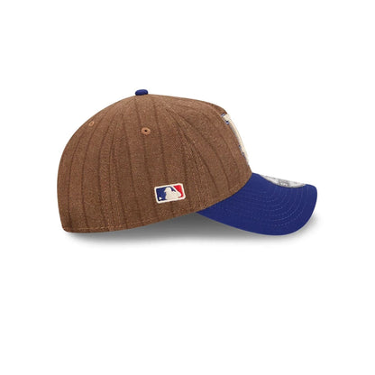This is a LA Dodgers Three Looms x MLB Wool Pinstripe Dark Blue 9TWENTY A-Frame Adjustable Cap 6
