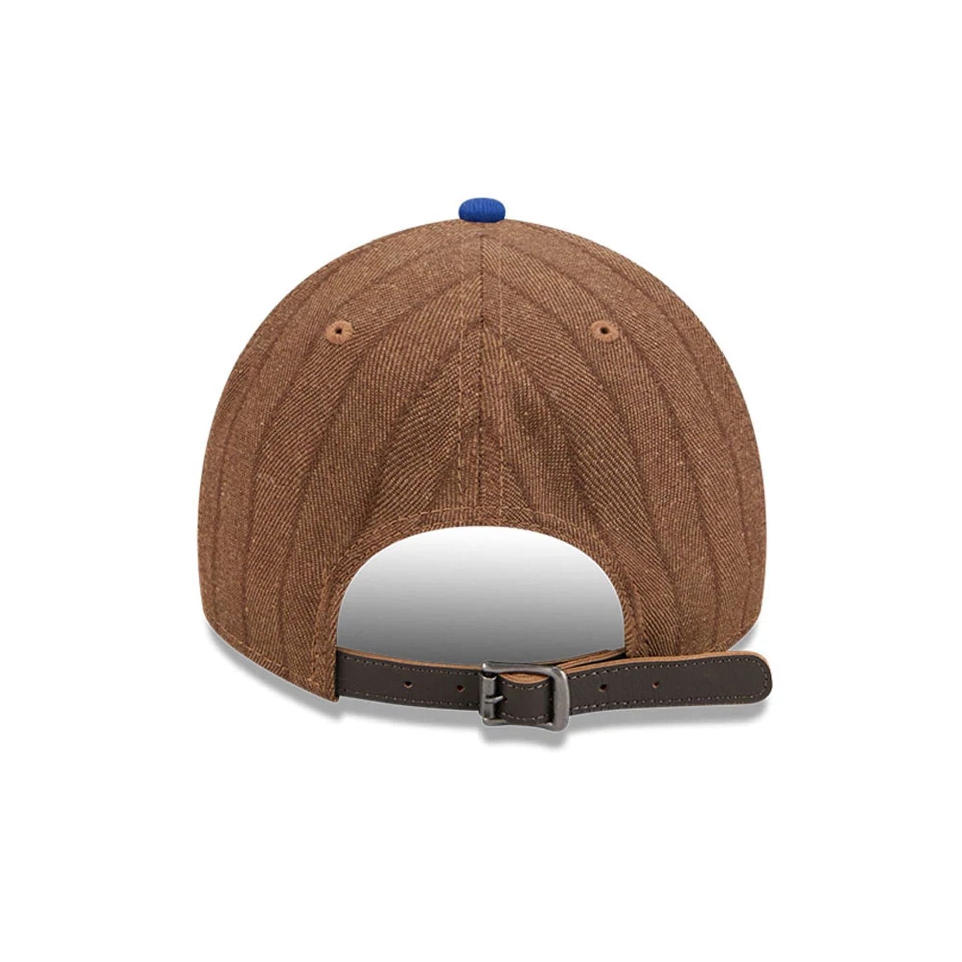 This is a New York Mets Three Looms x MLB Wool Pinstripe Blue 9TWENTY A-Frame Adjustable Cap 5