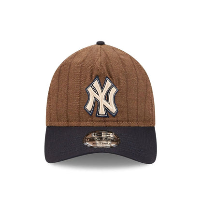 This is a New York Yankees Three Looms x MLB Wool Pinstripe Navy 9TWENTY A-Frame Adjustable Cap 3
