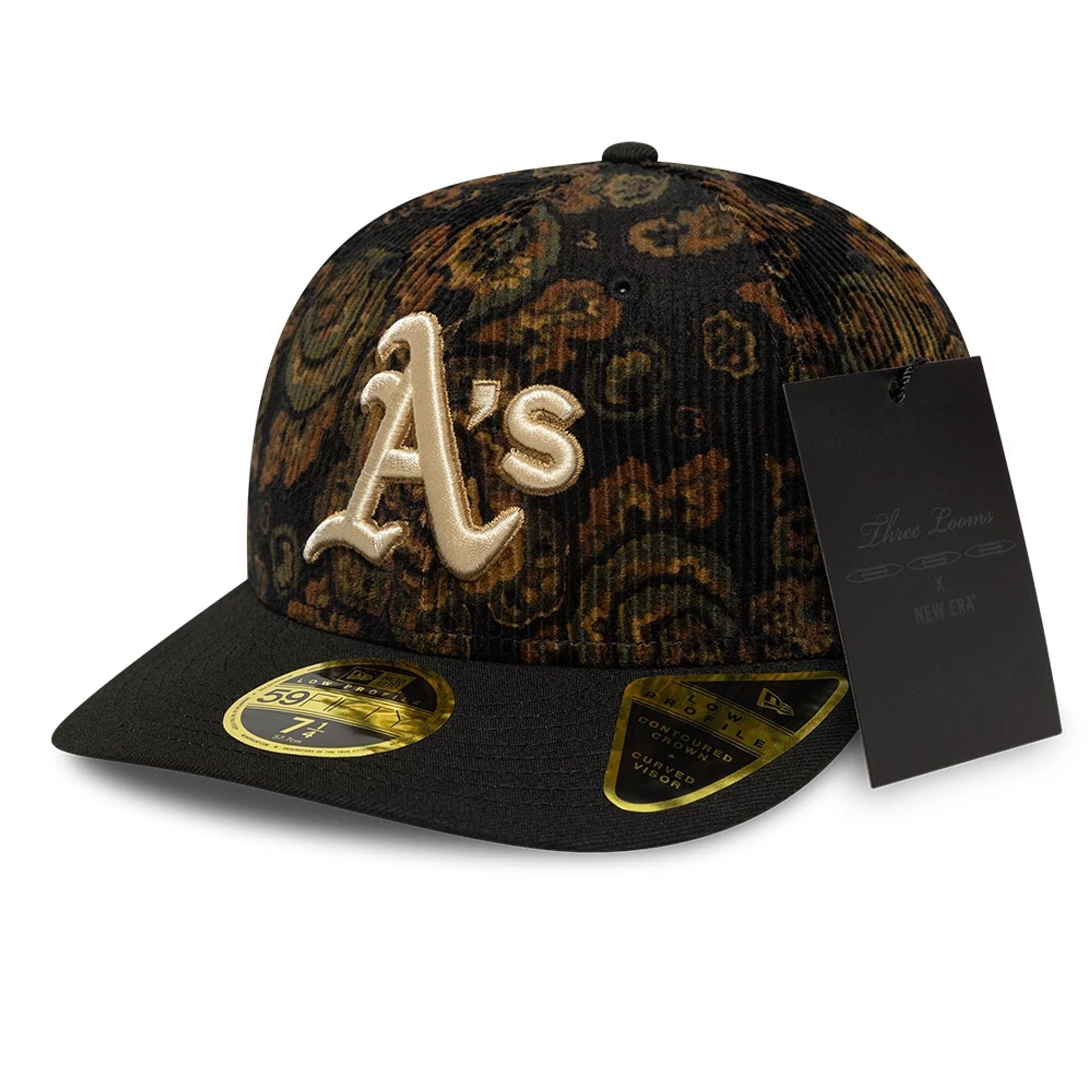 Three Looms x MLB Floral Cord Oakland Athletics Black Low Profile