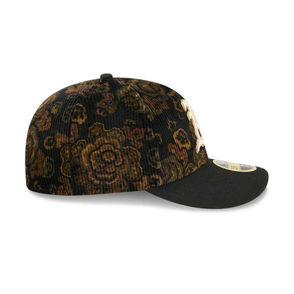This is a Oakland Athletics Three Looms x MLB Floral Cord Black Low Profile 59FIFTY Fitted Cap 6