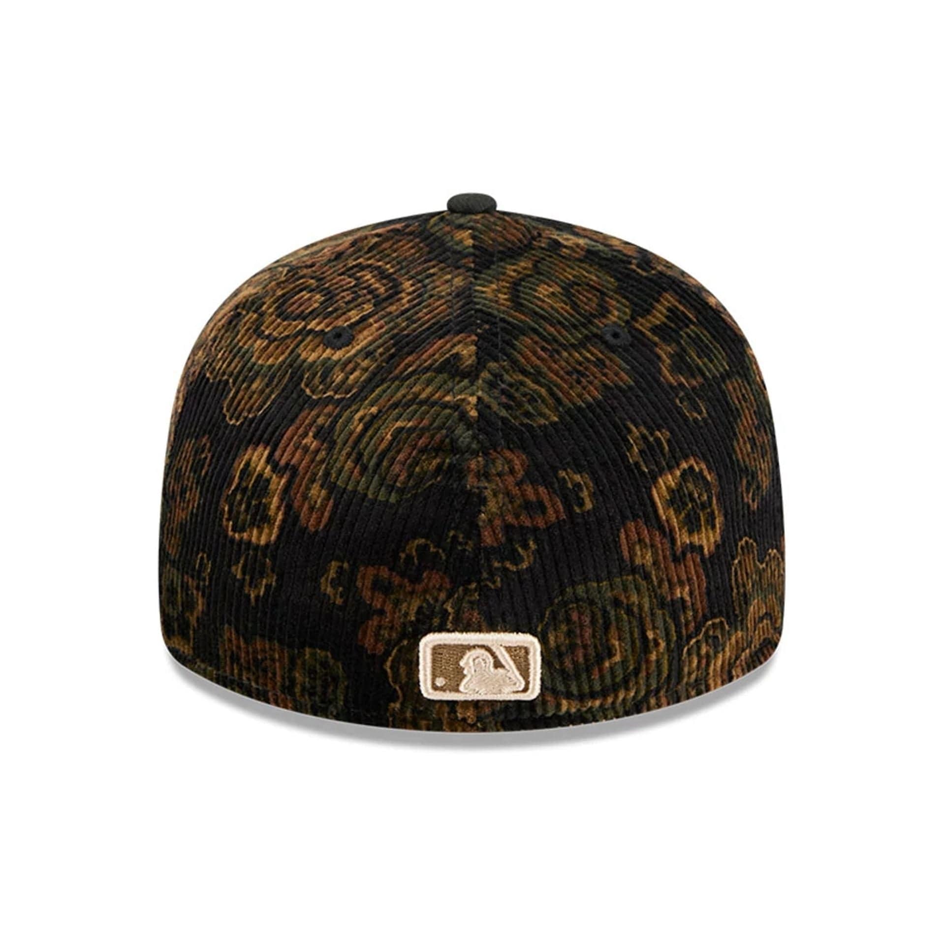 This is a Oakland Athletics Three Looms x MLB Floral Cord Black Low Profile 59FIFTY Fitted Cap 7