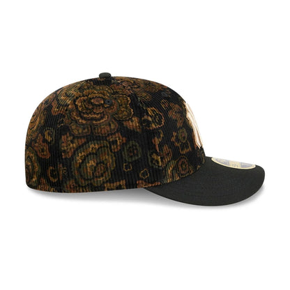 This is a New York Yankees Three Looms x MLB Floral Cord Black Low Profile 59FIFTY Fitted Cap 6