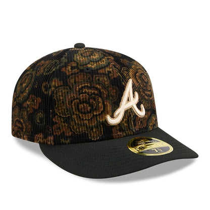 This is a Atlanta Braves Three Looms x MLB Floral Cord Black Low Profile 59FIFTY Fitted Cap 4