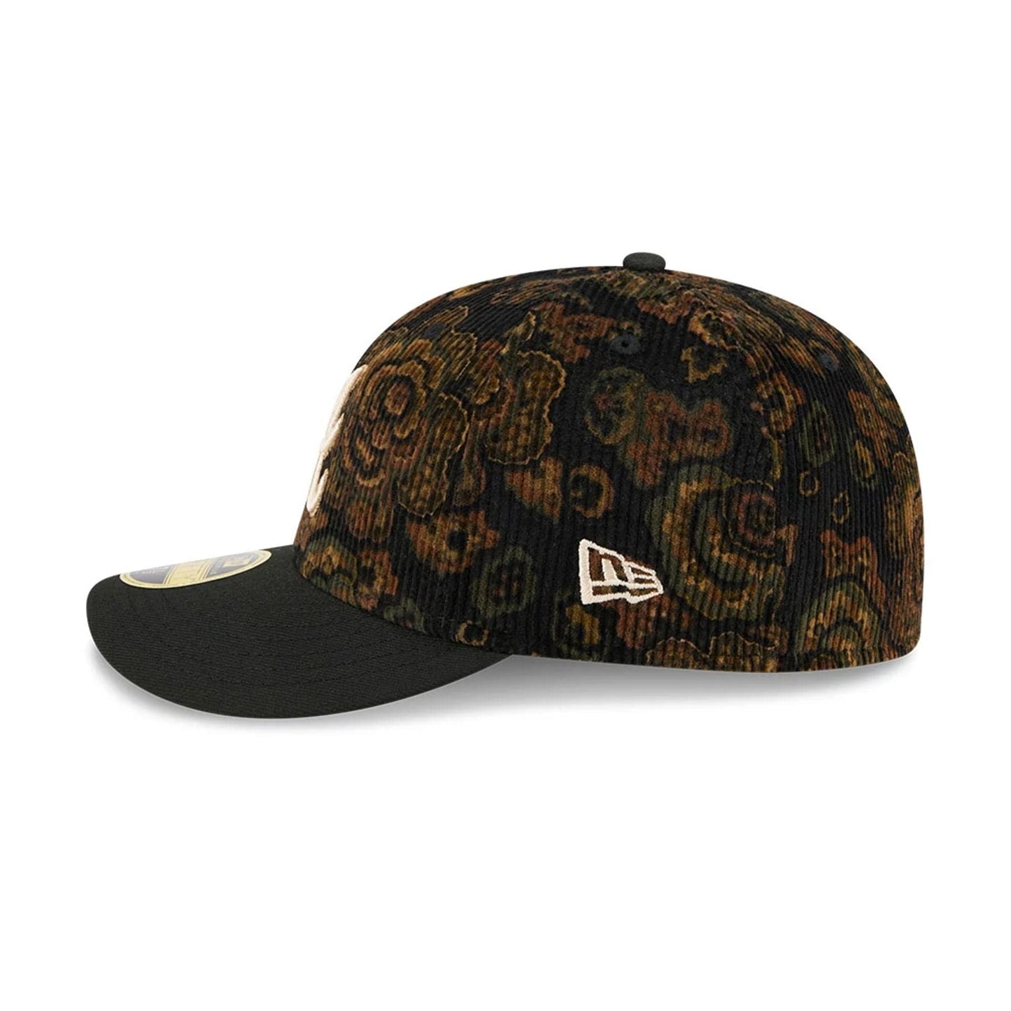 This is a Atlanta Braves Three Looms x MLB Floral Cord Black Low Profile 59FIFTY Fitted Cap 5