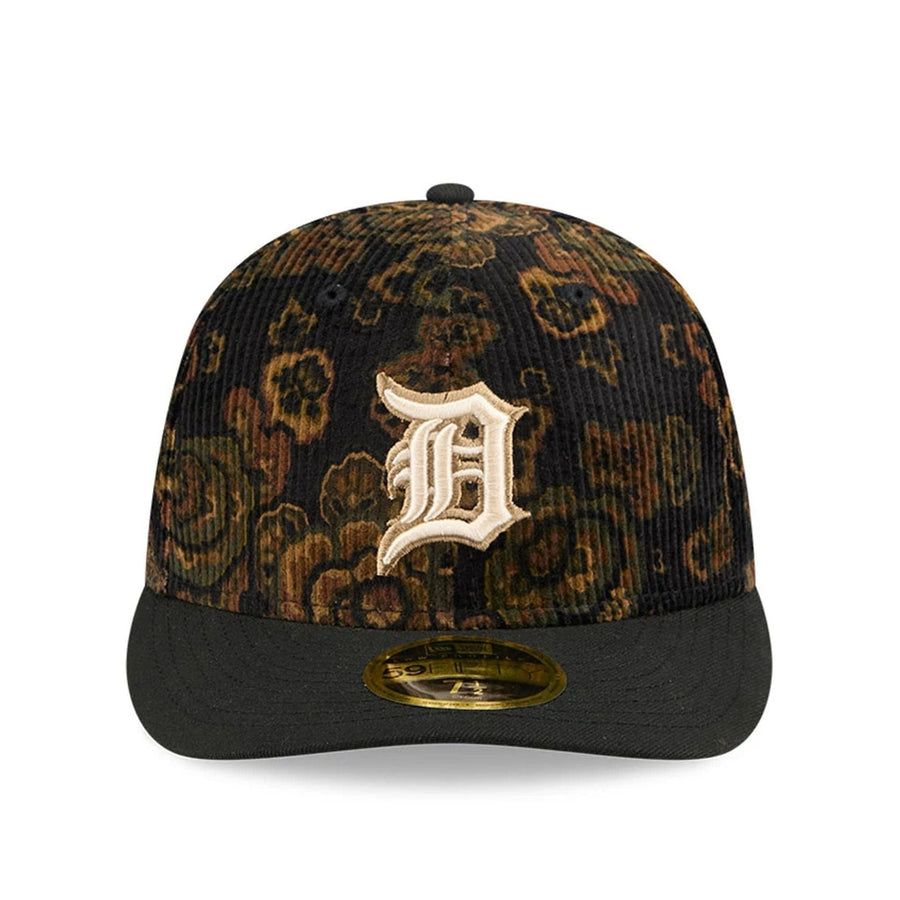 This is a Detroit Tigers Three Looms x MLB Floral Cord Black Low Profile 59FIFTY Fitted Cap 3