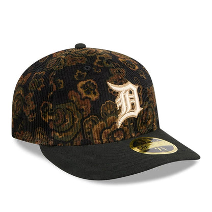 This is a Detroit Tigers Three Looms x MLB Floral Cord Black Low Profile 59FIFTY Fitted Cap 4