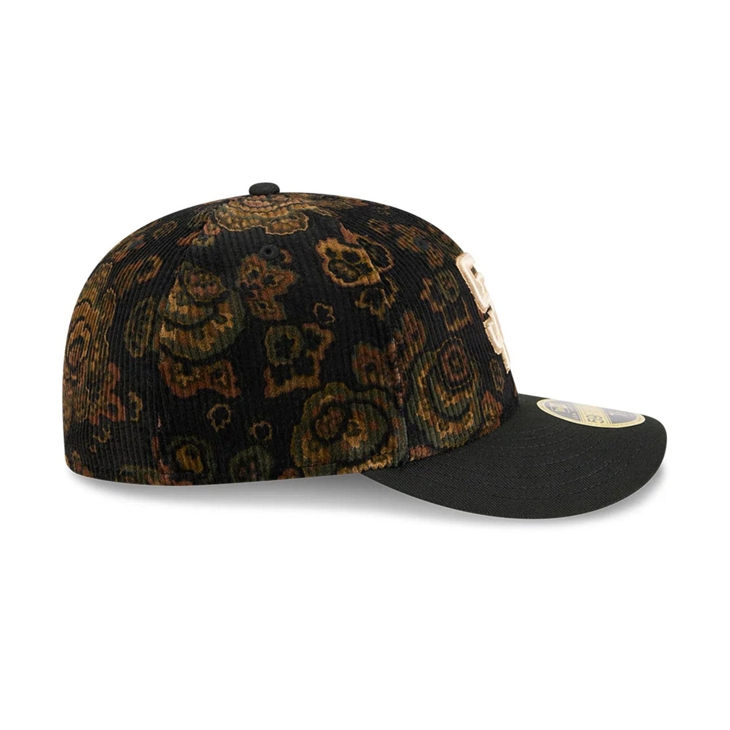 This is a San Diego Padres Three Looms x MLB Floral Cord Black Low Profile 59FIFTY Fitted Cap 6