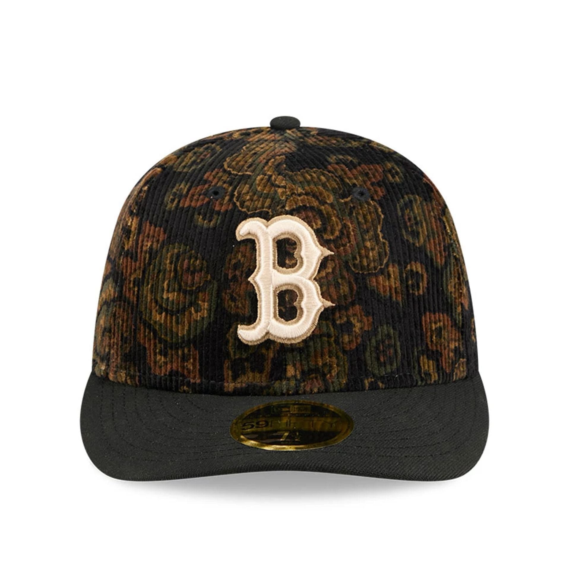 This is a Boston Red Sox Three Looms x MLB Floral Cord Black Low Profile 59FIFTY Fitted Cap 3