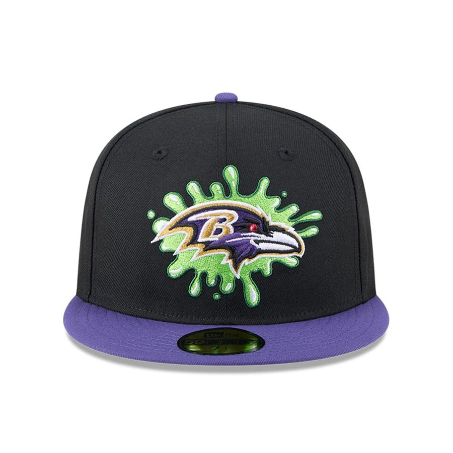 Pictured is this Baltimore Ravens NFL x Nickelodeon black 59FIFTY Fitted cap. 3