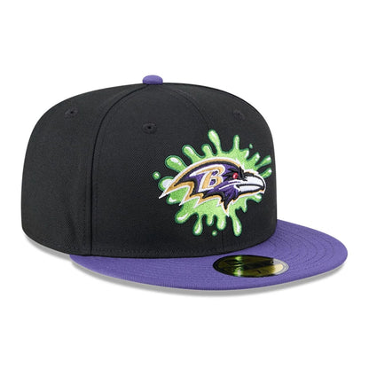 Pictured is this Baltimore Ravens NFL x Nickelodeon black 59FIFTY Fitted cap. 4