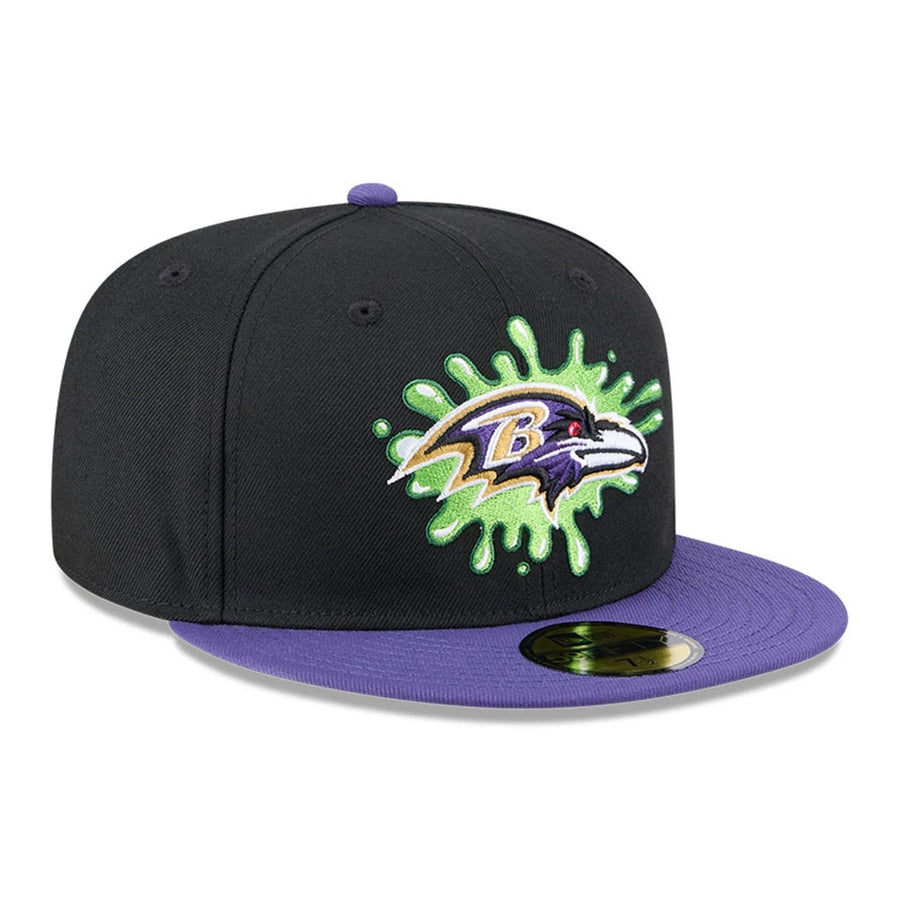 Pictured is this Baltimore Ravens NFL x Nickelodeon black 59FIFTY Fitted cap. 4