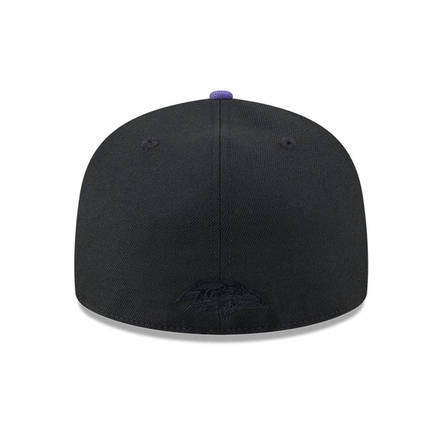 Pictured is this Baltimore Ravens NFL x Nickelodeon black 59FIFTY Fitted cap. 5