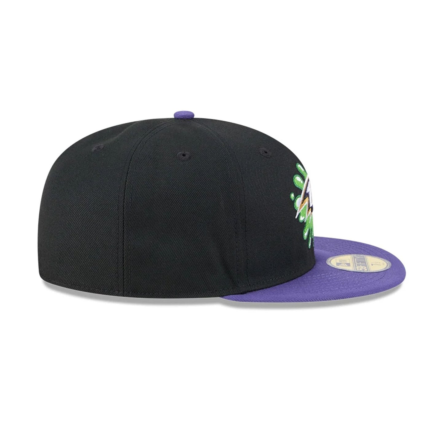 Pictured is this Baltimore Ravens NFL x Nickelodeon black 59FIFTY Fitted cap. 7